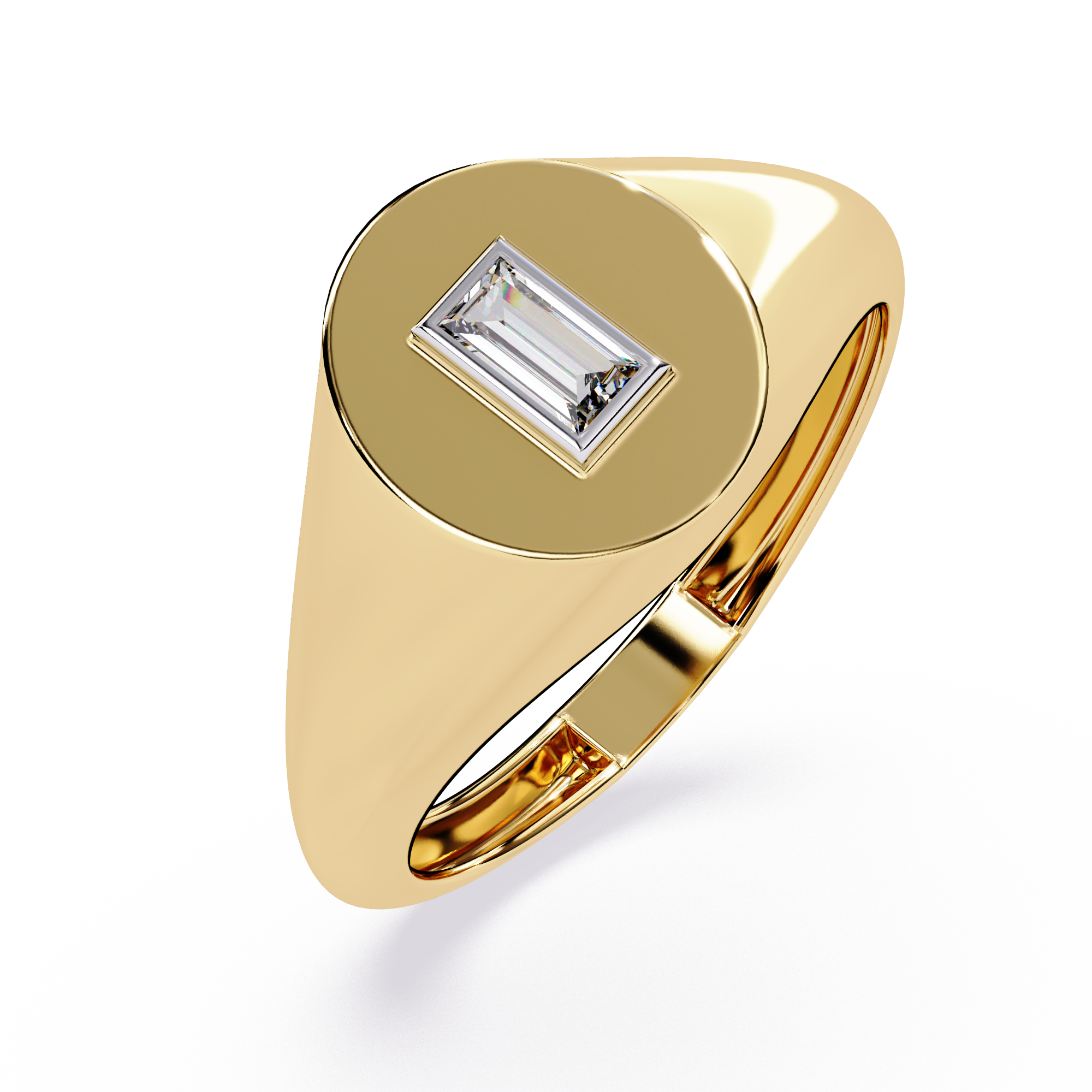 Bezel Baguette Lab Grown Diamond Ring