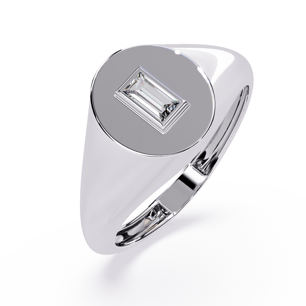 Bezel Baguette Lab Grown Diamond Ring