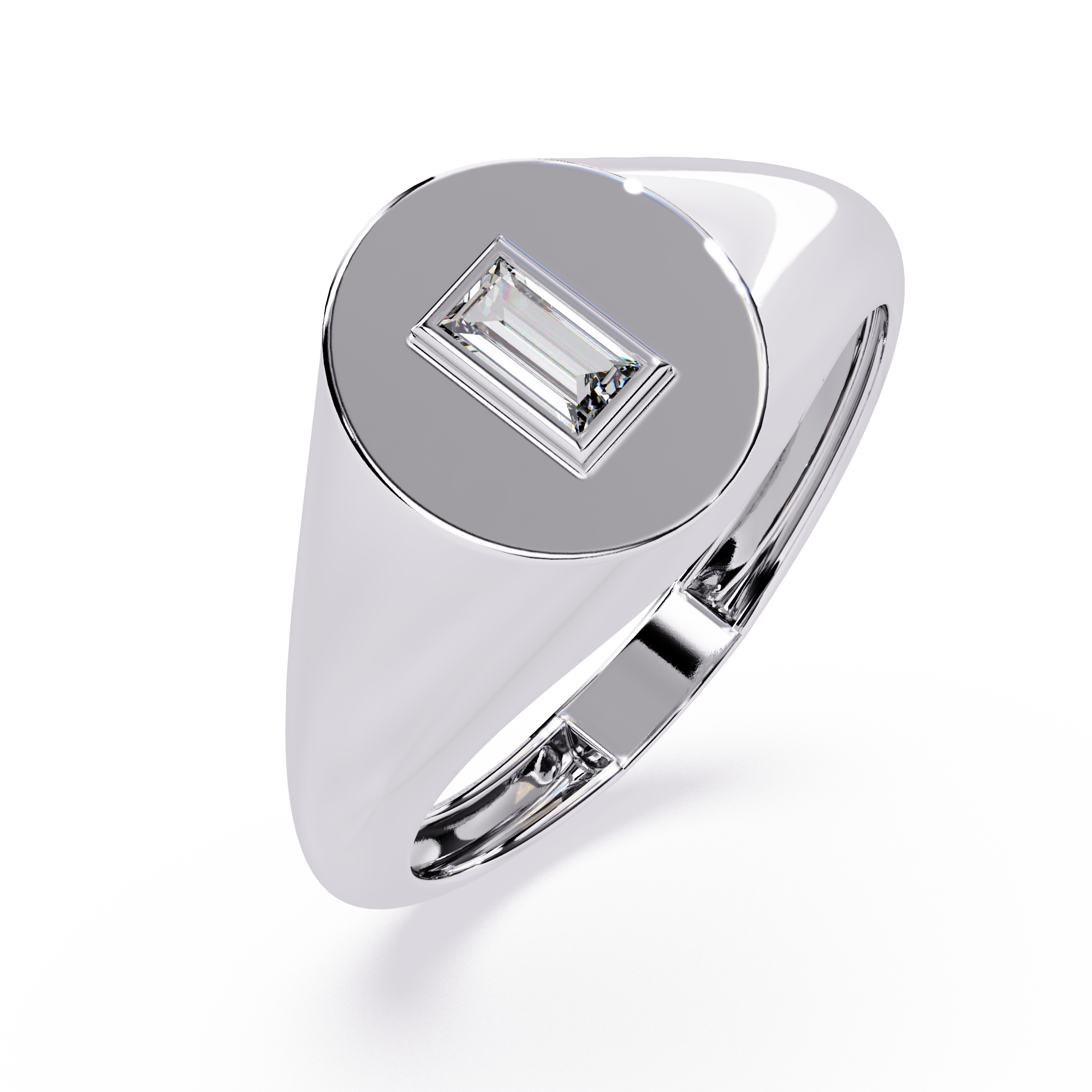 Bezel Baguette Lab Grown Diamond Ring