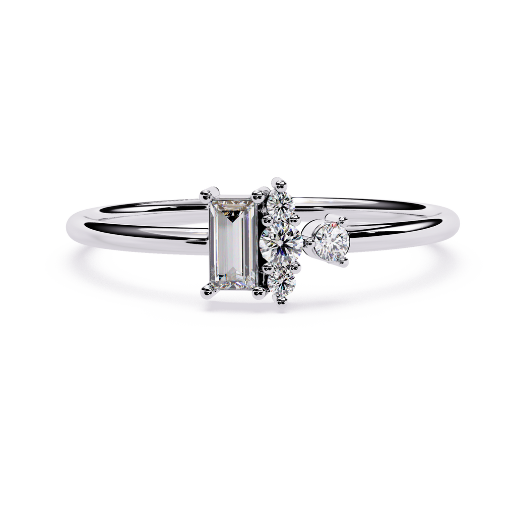 Modern Cluster Lab Grown Diamond Ring
