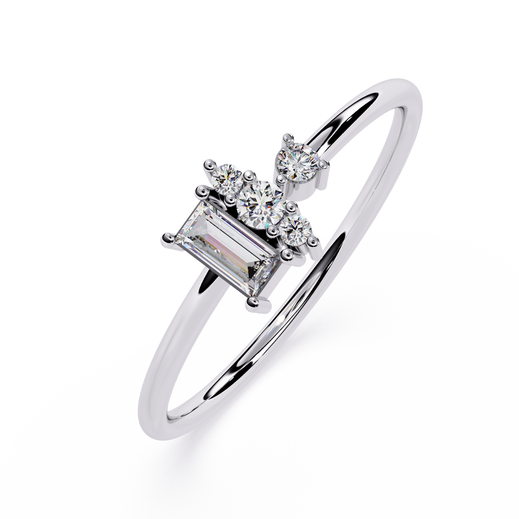Modern Cluster Lab Grown Diamond Ring