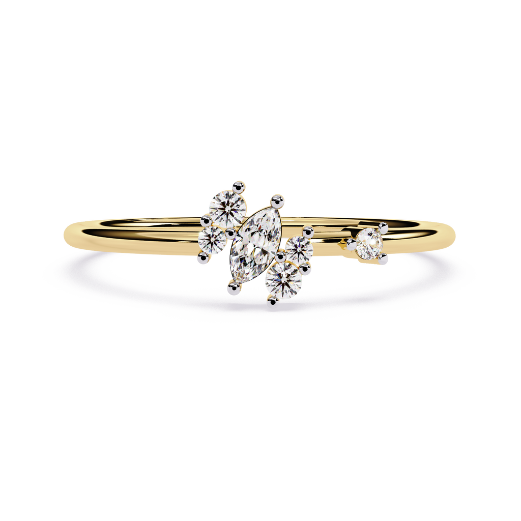 Marquise & Round Lab Grown Diamond Ring