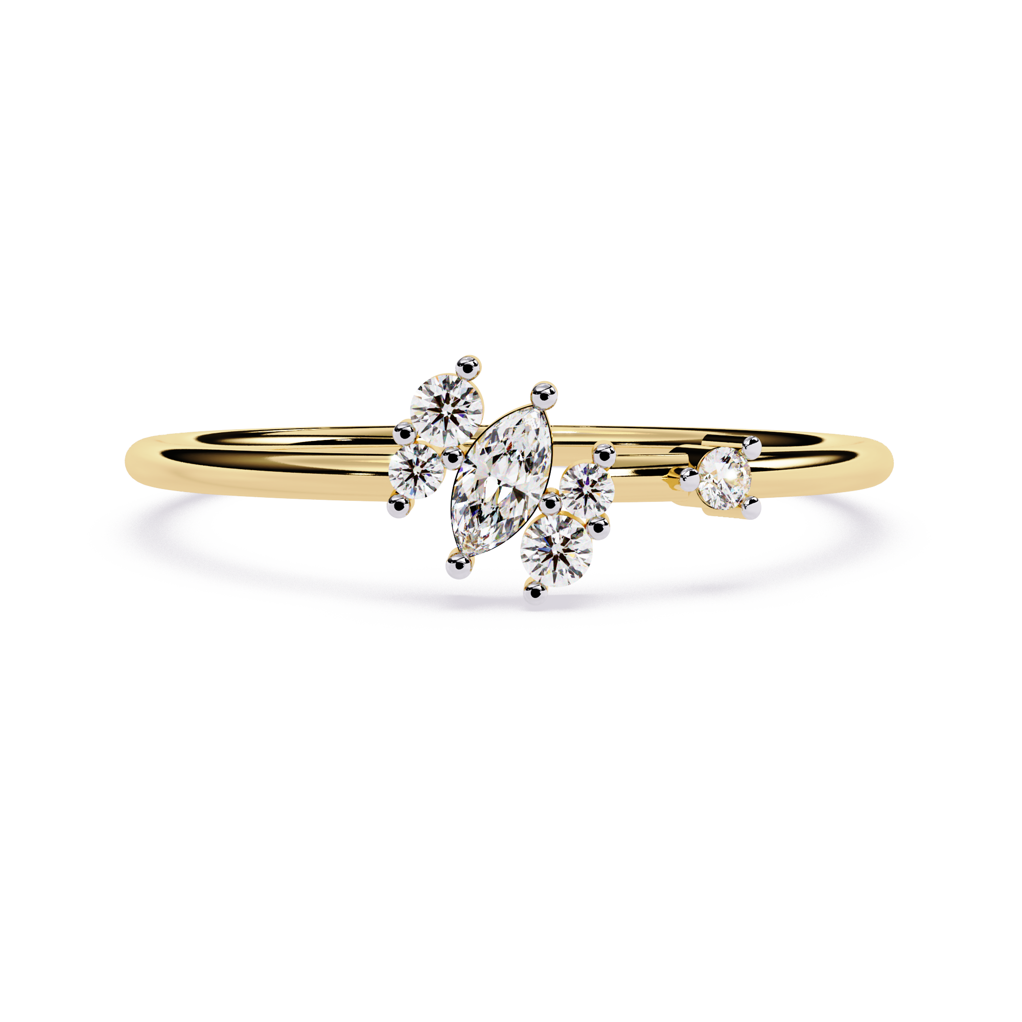 Marquise & Round Lab Grown Diamond Ring