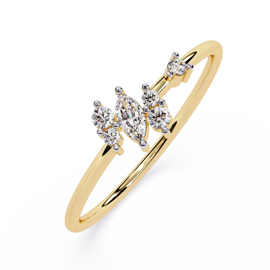Marquise & Round Lab Grown Diamond Ring
