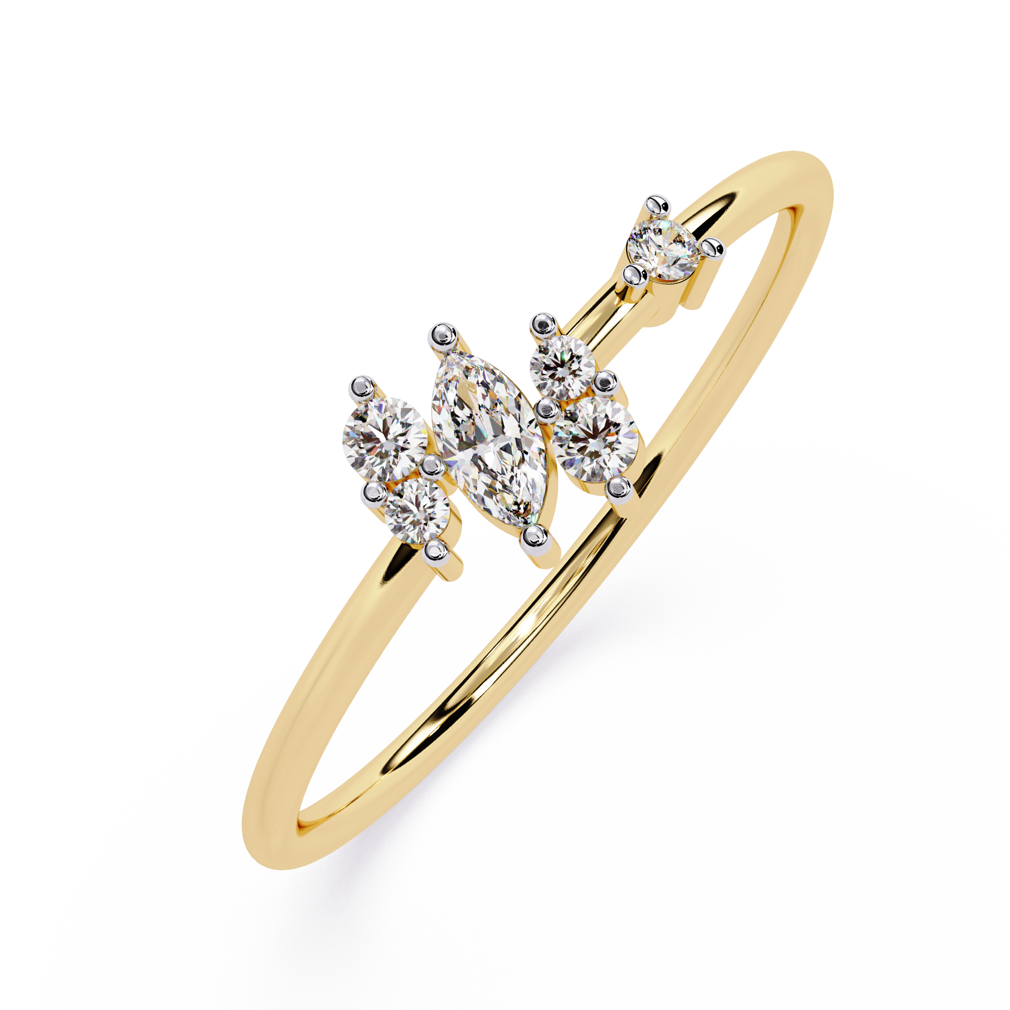 Marquise & Round Lab Grown Diamond Ring