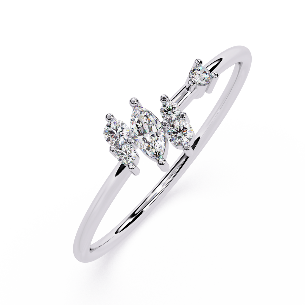 Marquise & Round Lab Grown Diamond Ring