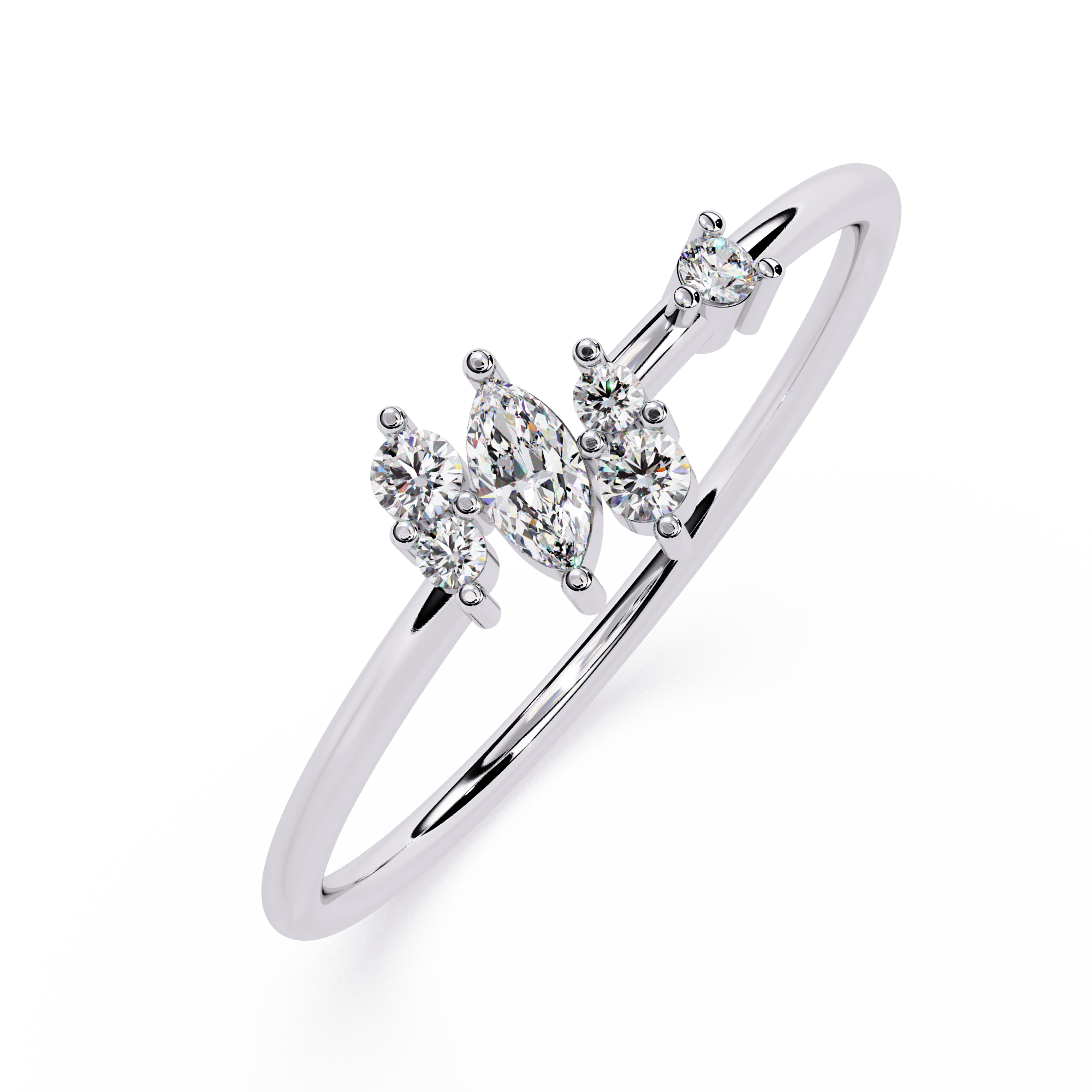Marquise & Round Lab Grown Diamond Ring