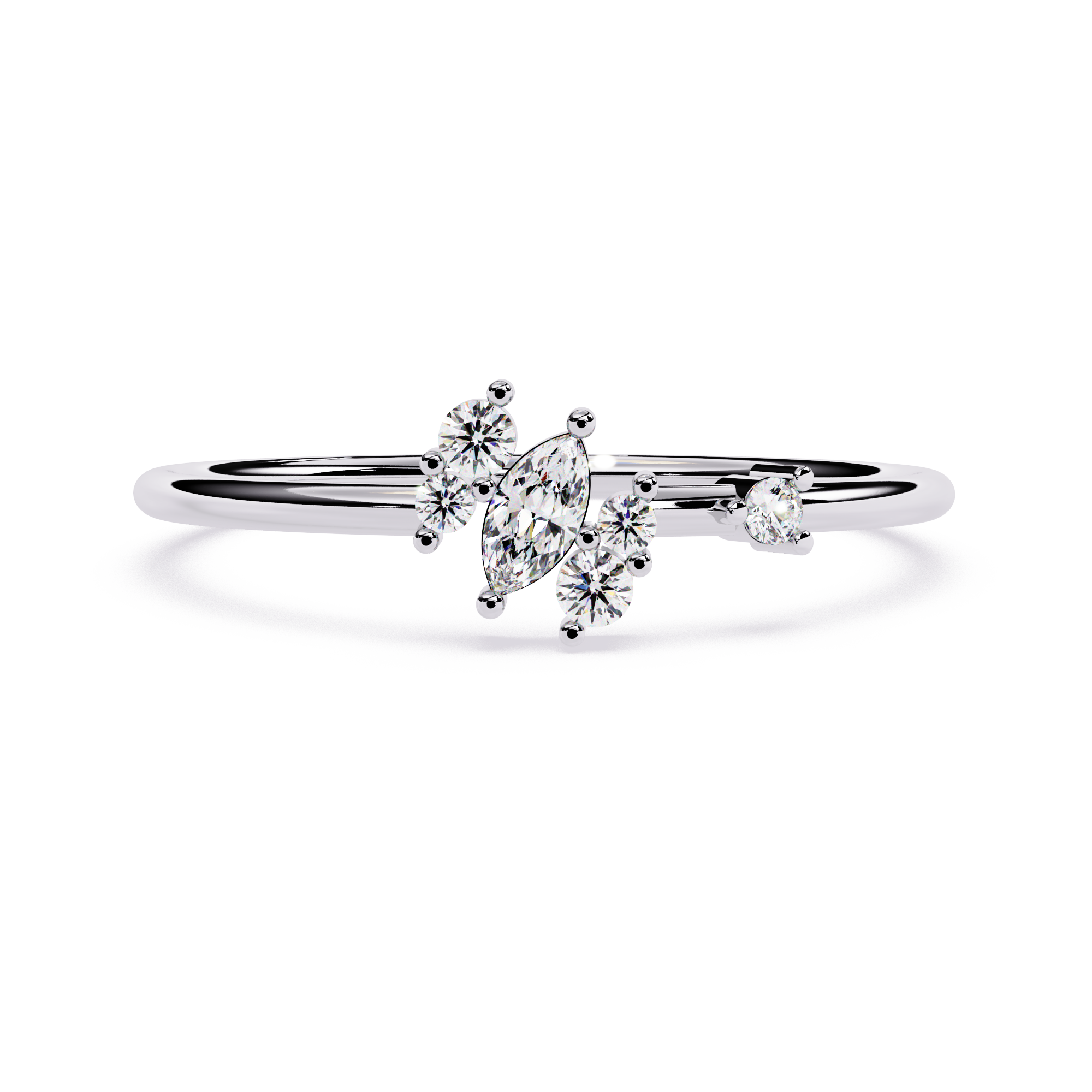 Marquise & Round Lab Grown Diamond Ring