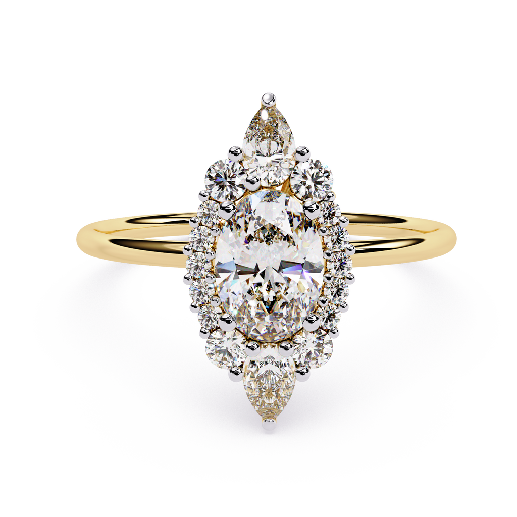 Oval & Pear Halo Lab Grown Diamond Ring