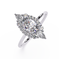 Oval & Pear Halo Lab Grown Diamond Ring