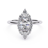 Oval & Pear Halo Lab Grown Diamond Ring