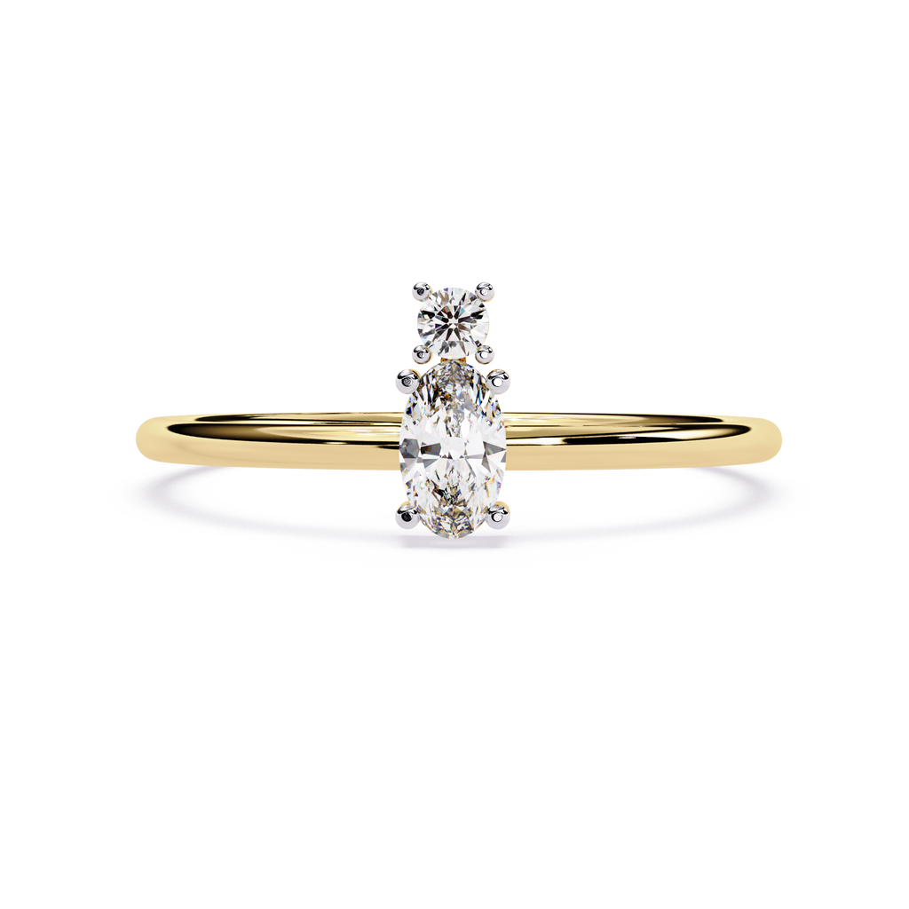 Oval Lab Grown Diamond Ring with Round Accent