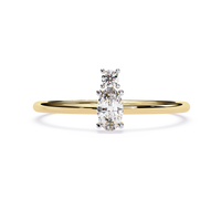 Oval Lab Grown Diamond Ring with Round Accent