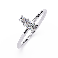 Oval Lab Grown Diamond Ring with Round Accent