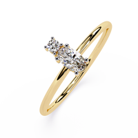 Oval Lab Grown Diamond Ring with Round Accent