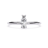 Oval Lab Grown Diamond Ring with Round Accent
