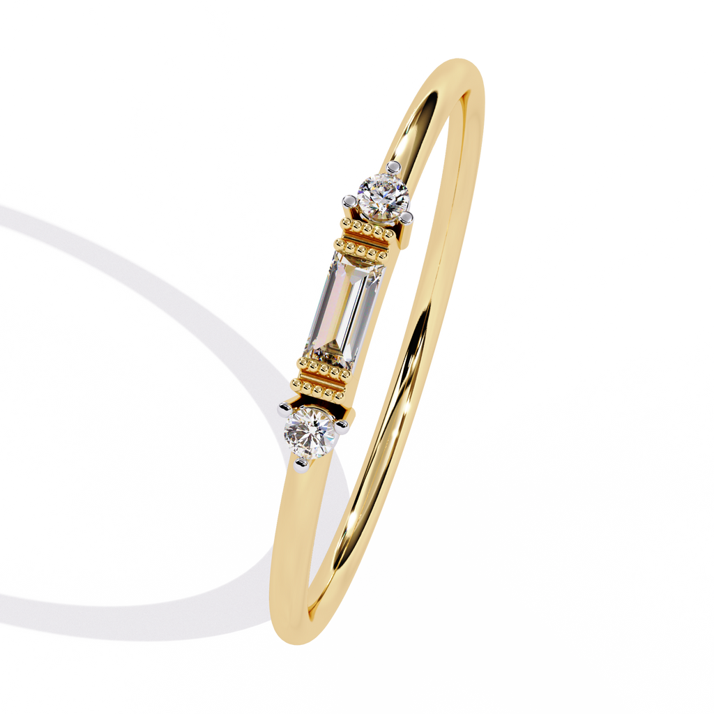 Baguette & Round lab Grown Diamond Ring