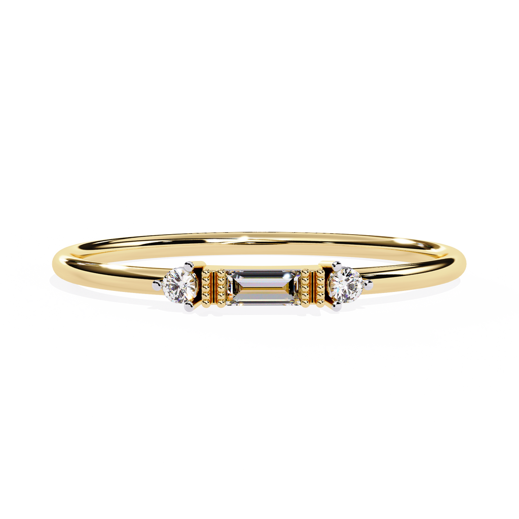 Baguette & Round lab Grown Diamond Ring