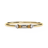 Baguette & Round lab Grown Diamond Ring