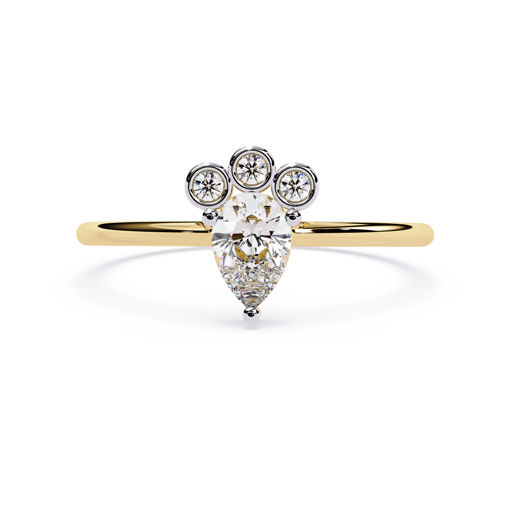 Pear & Round Lab Grown Diamond Ring