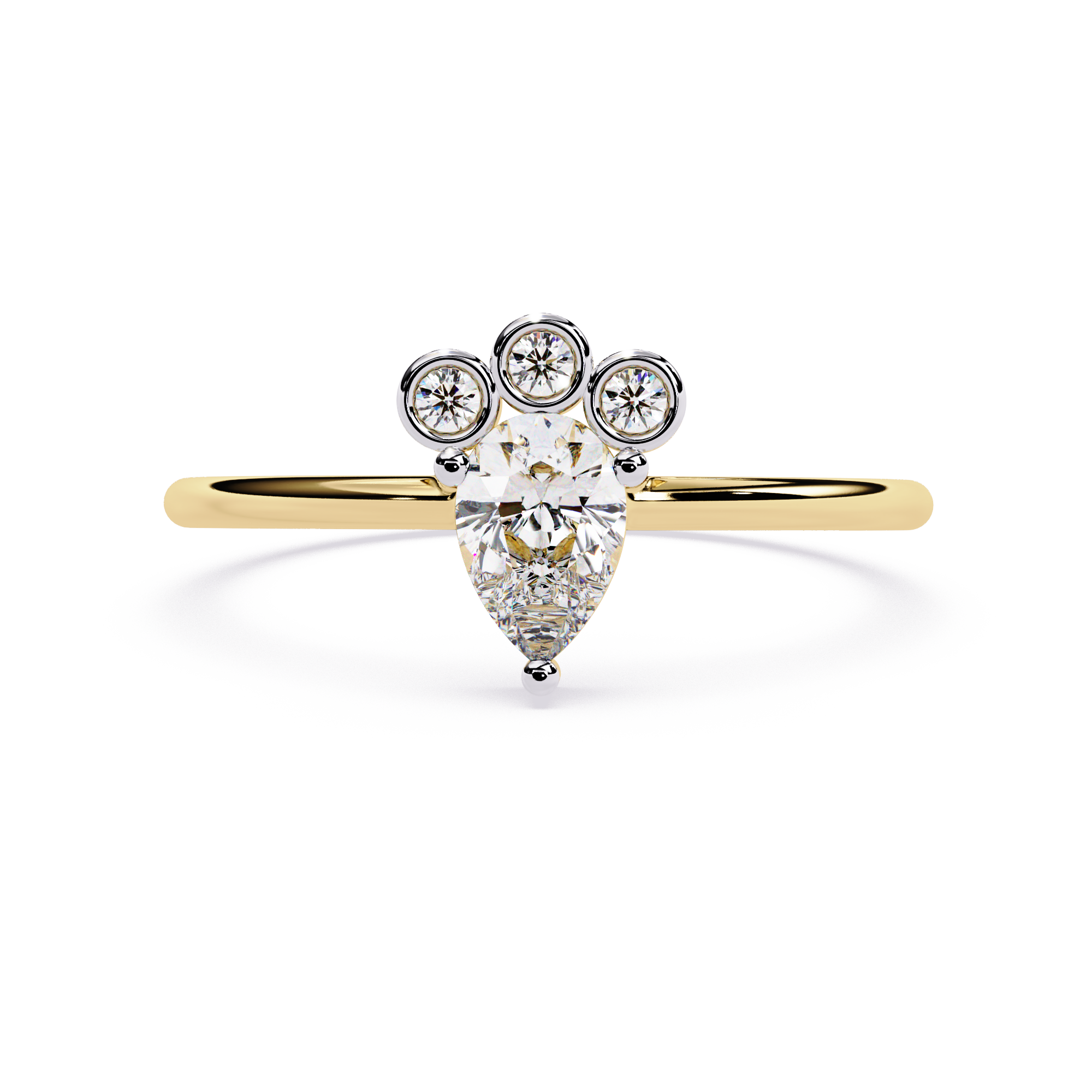 Pear & Round Lab Grown Diamond Ring