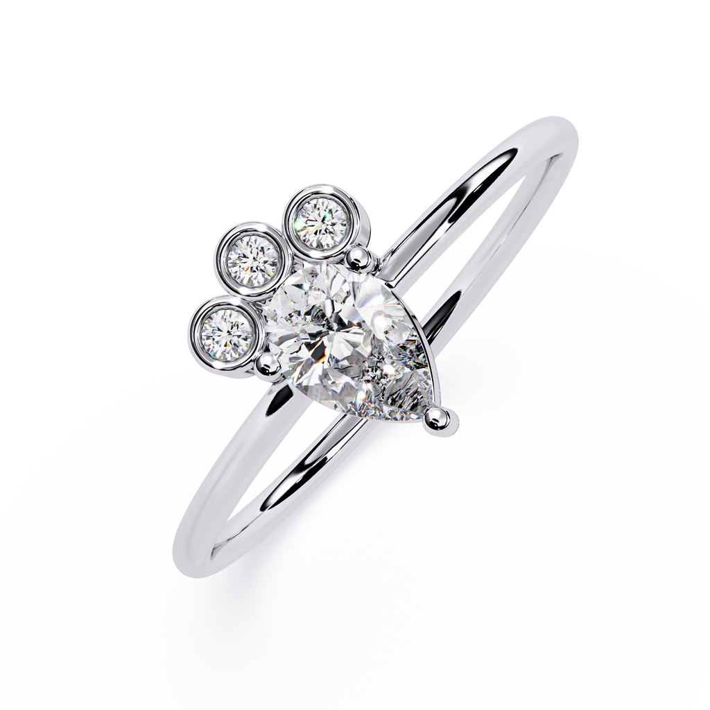 Pear & Round Lab Grown Diamond Ring