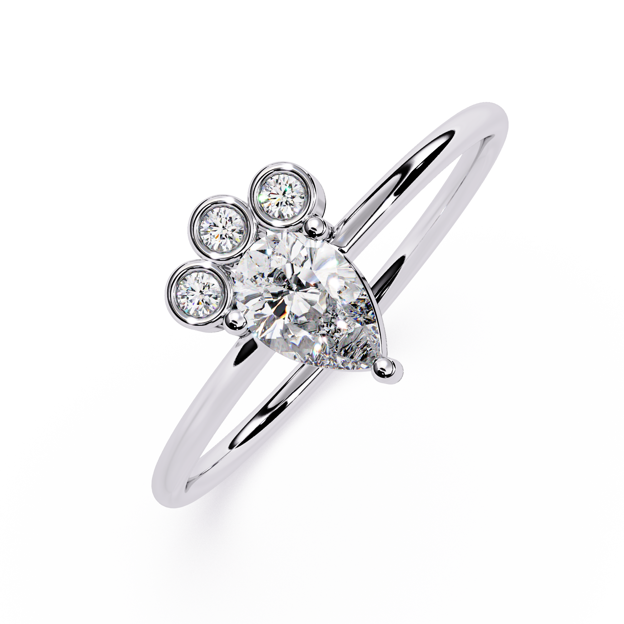 Pear & Round Lab Grown Diamond Ring