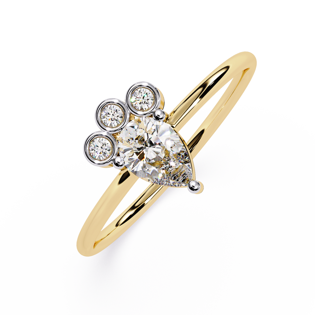 Pear & Round Lab Grown Diamond Ring