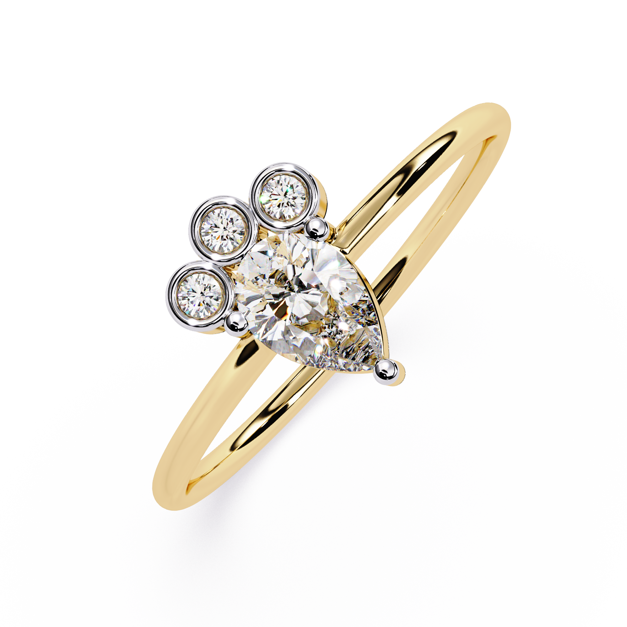 Pear & Round Lab Grown Diamond Ring