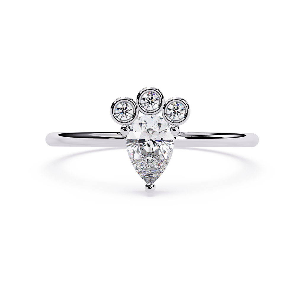 Pear & Round Lab Grown Diamond Ring