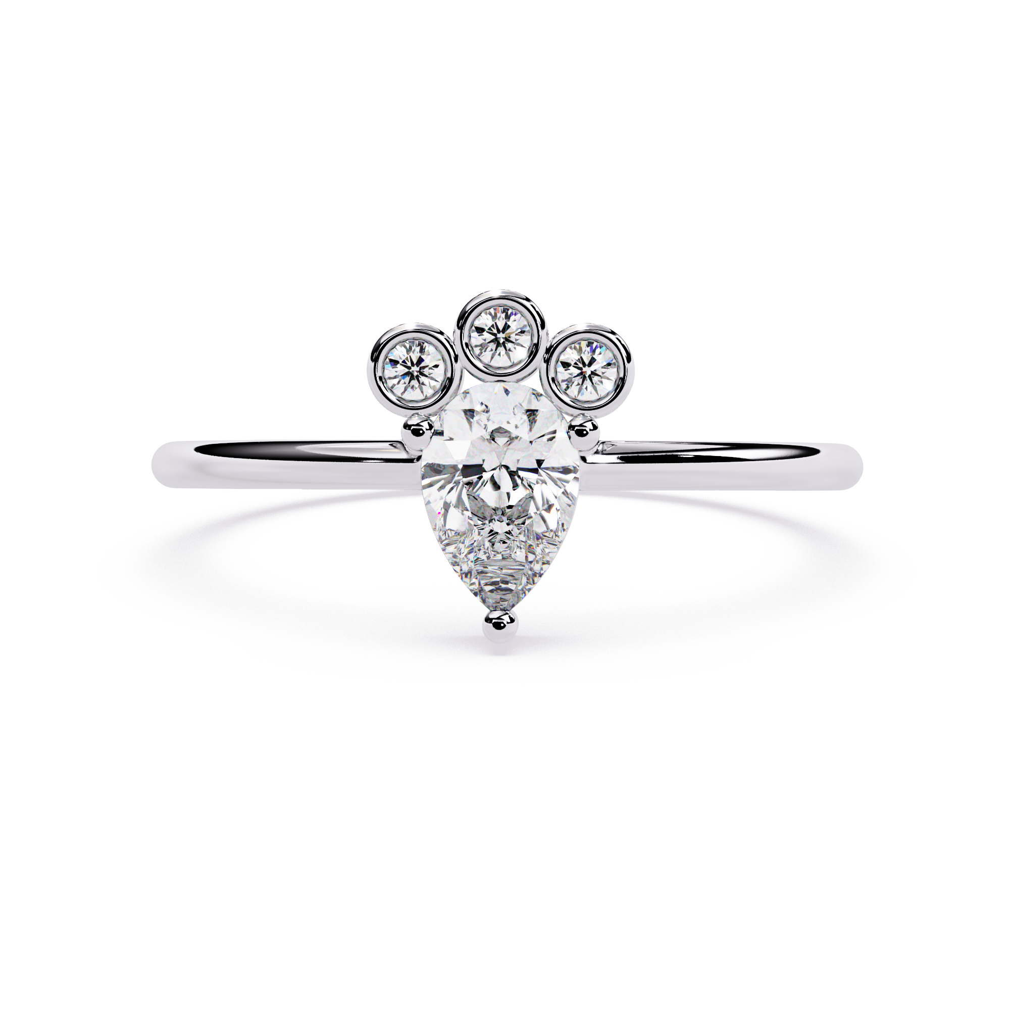 Pear & Round Lab Grown Diamond Ring