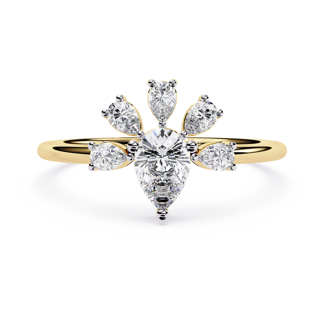 Pear Lab Grown Diamond Cluster Ring