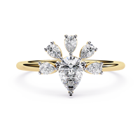 Pear Lab Grown Diamond Cluster Ring