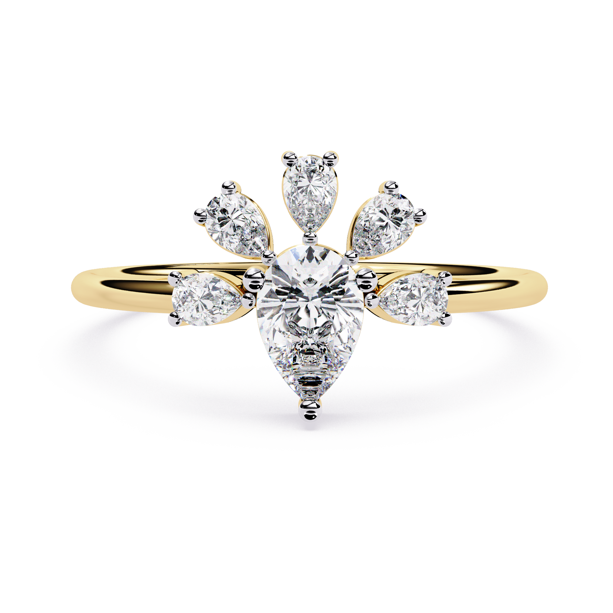 Pear Lab Grown Diamond Cluster Ring