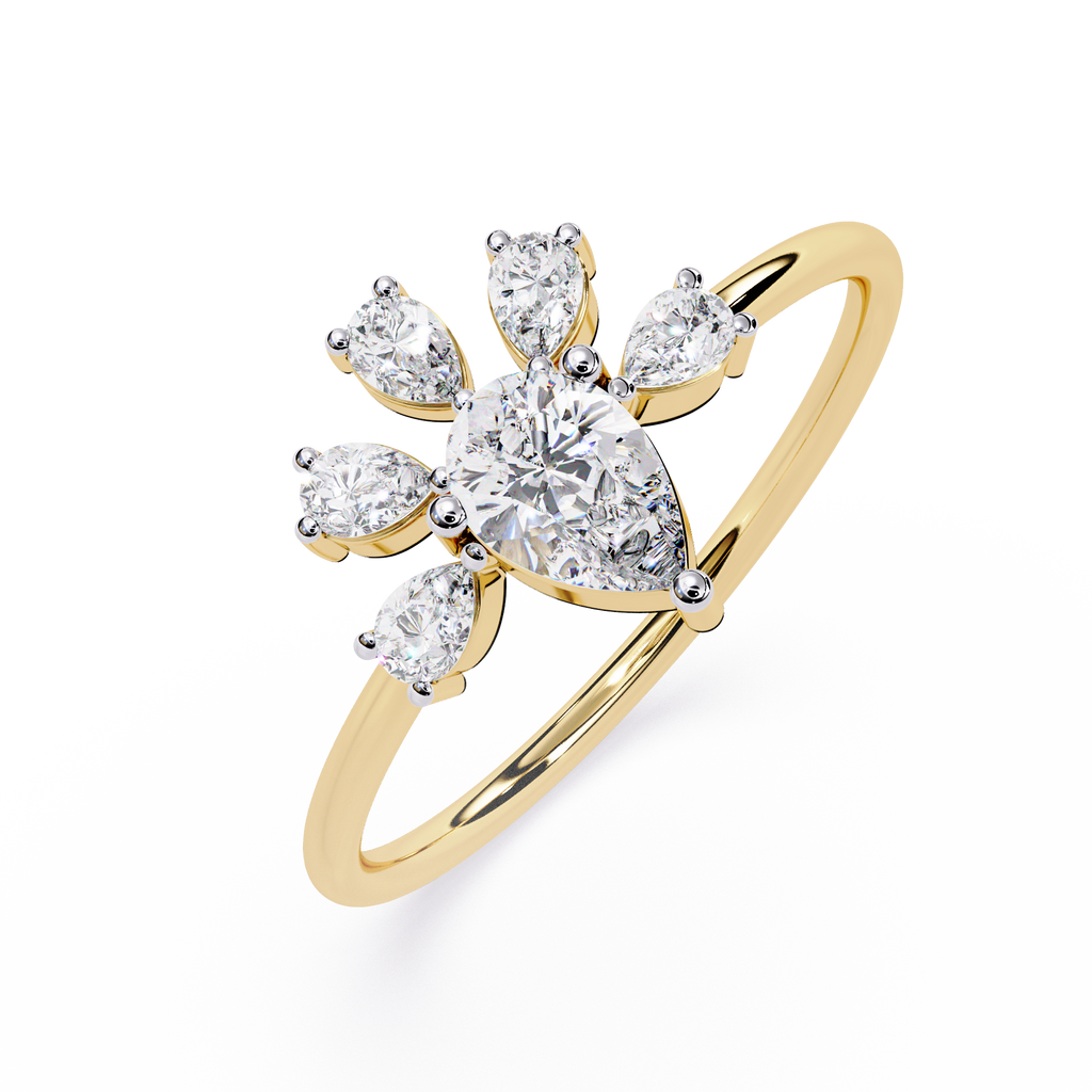 Pear Lab Grown Diamond Cluster Ring