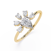 Pear Lab Grown Diamond Cluster Ring