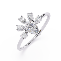 Pear Lab Grown Diamond Cluster Ring