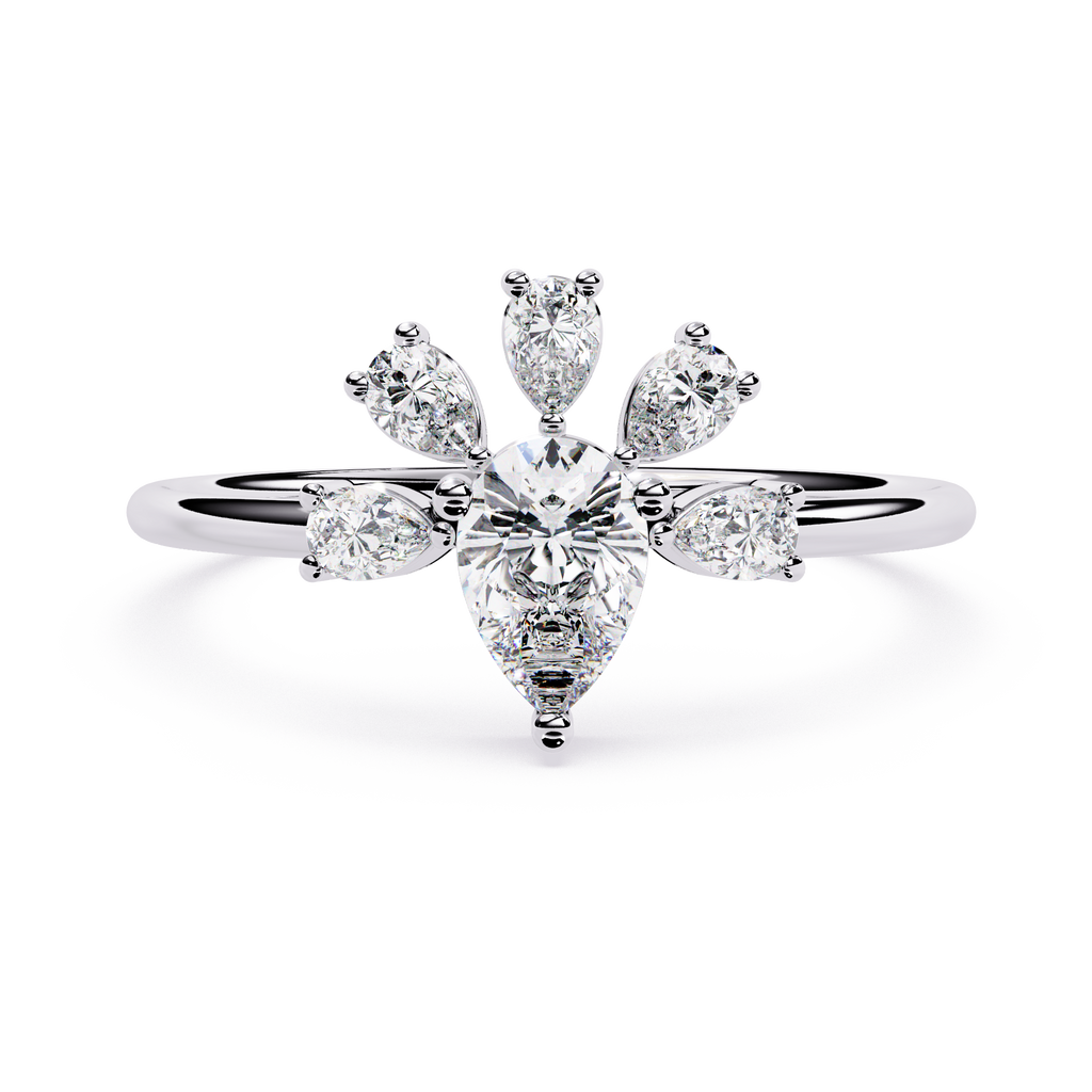 Pear Lab Grown Diamond Cluster Ring