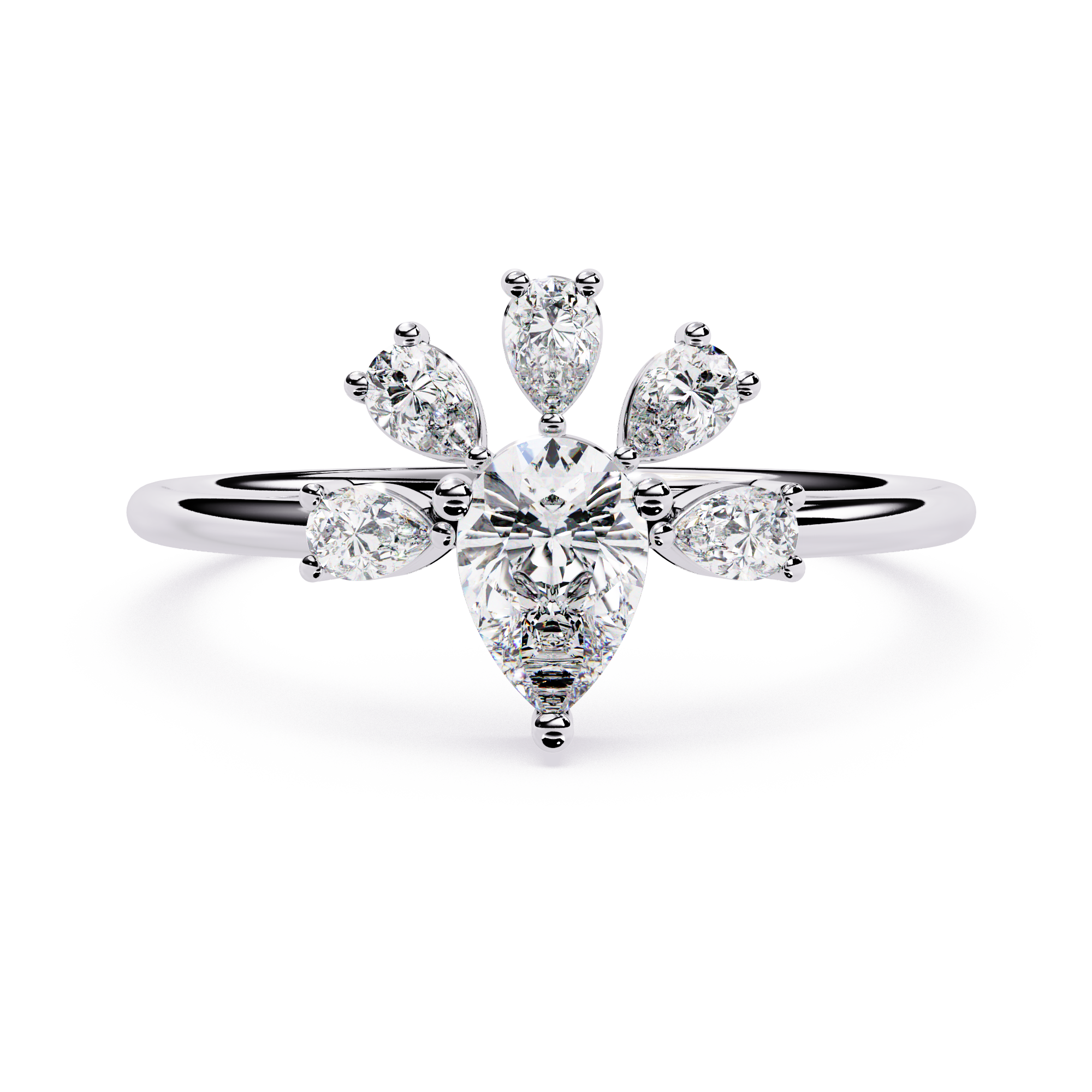 Pear Lab Grown Diamond Cluster Ring