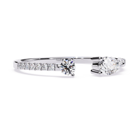 Gold Pear & Round Lab Grown Diamond Toi et Moi Ring
