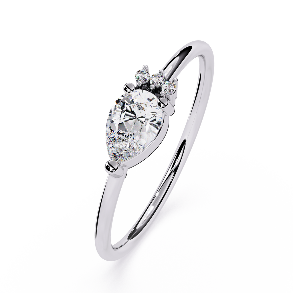 Pear & Round Lab Grown Diamond Ring