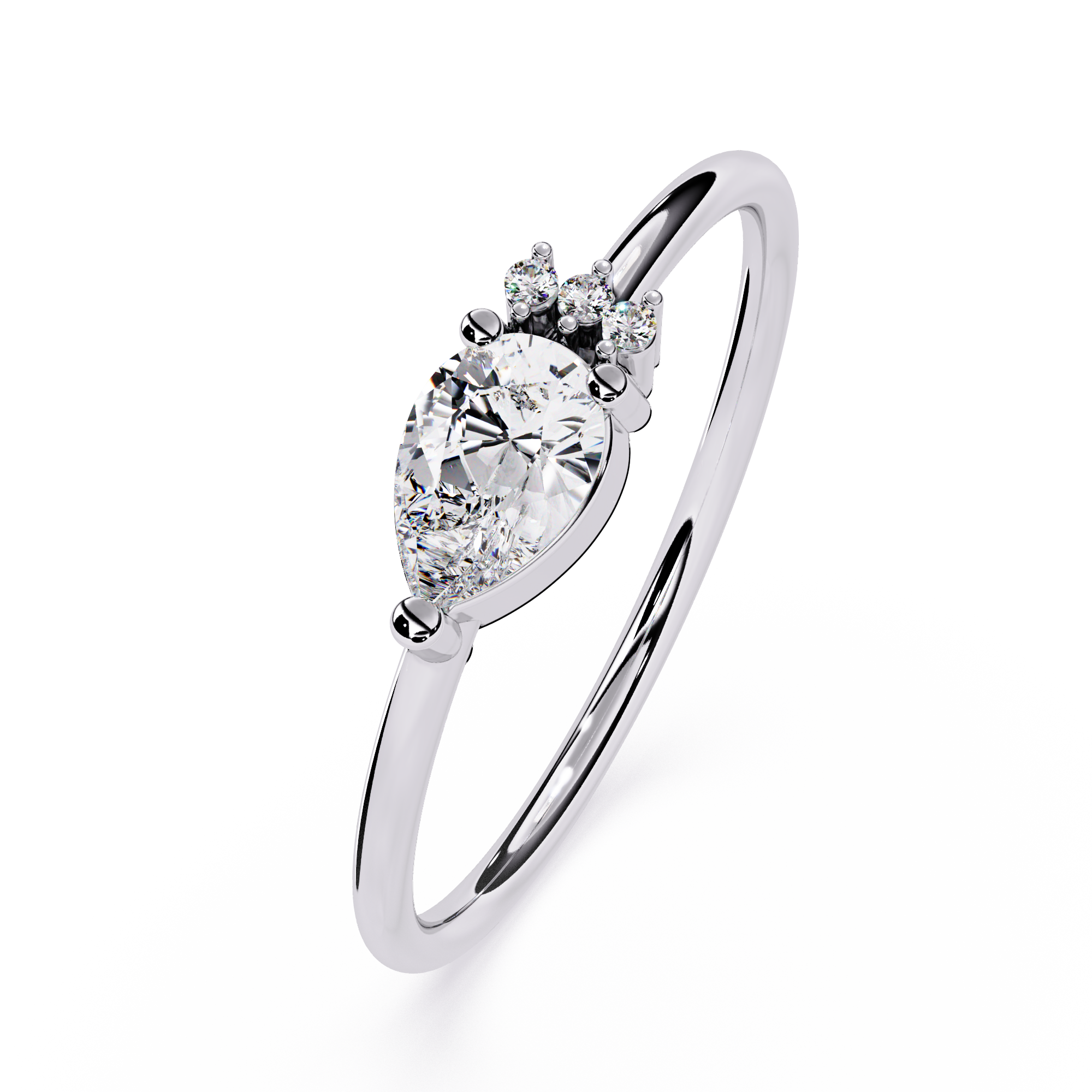 Pear & Round Lab Grown Diamond Ring