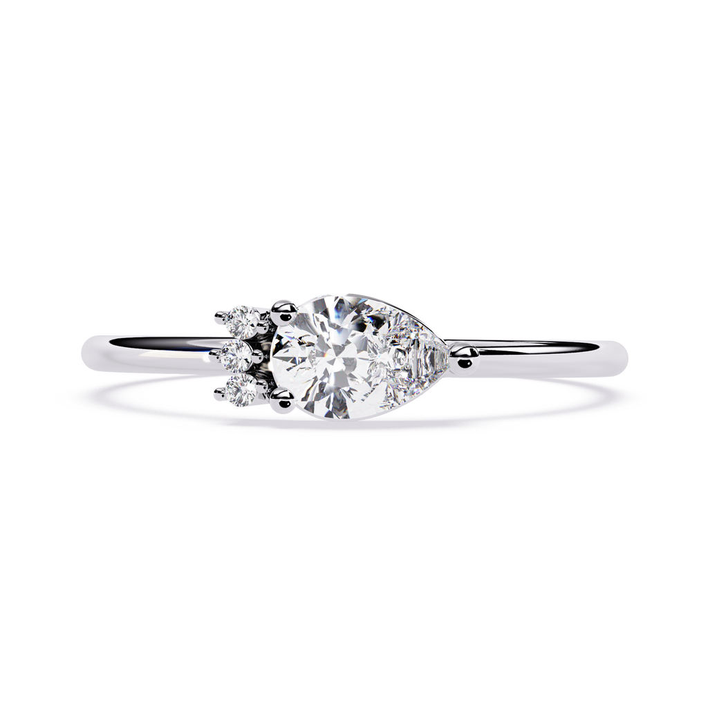 Pear & Round Lab Grown Diamond Ring