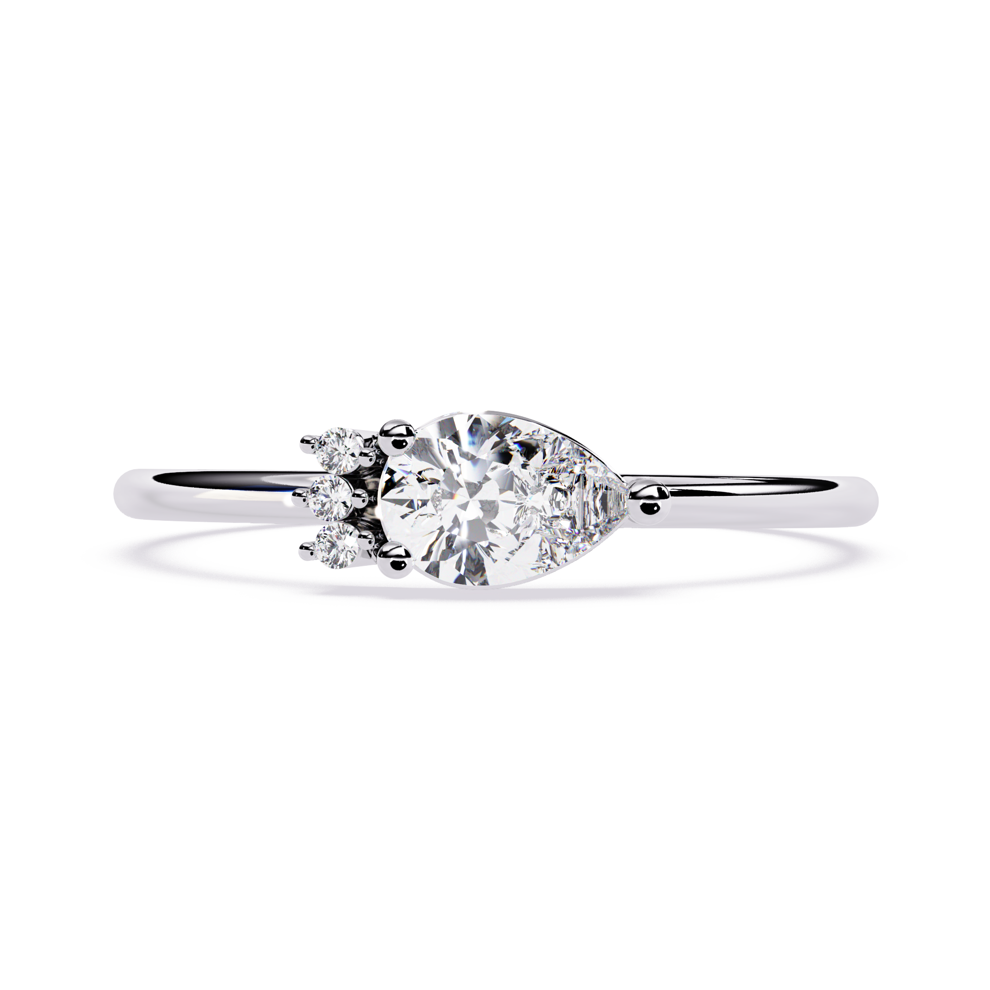 Pear & Round Lab Grown Diamond Ring