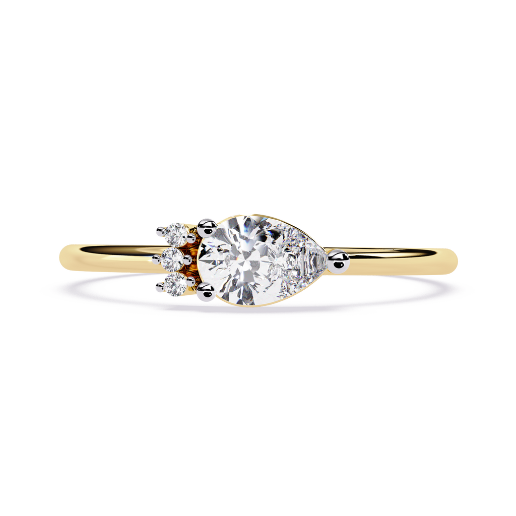 Pear & Round Lab Grown Diamond Ring