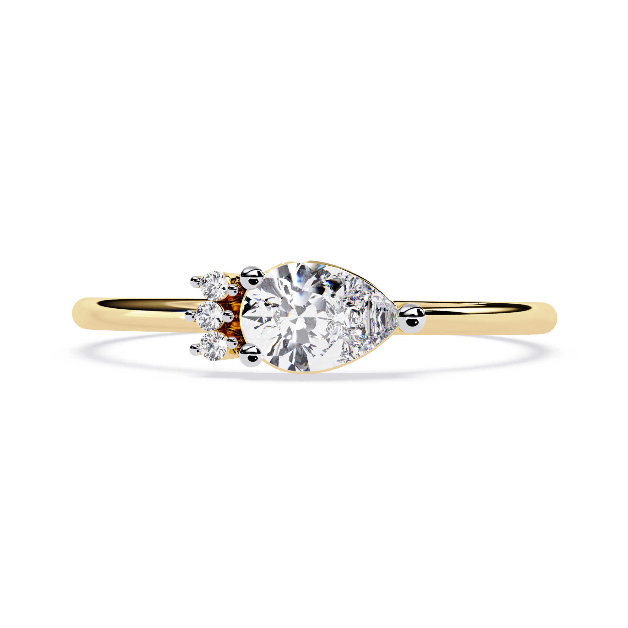 Pear & Round Lab Grown Diamond Ring