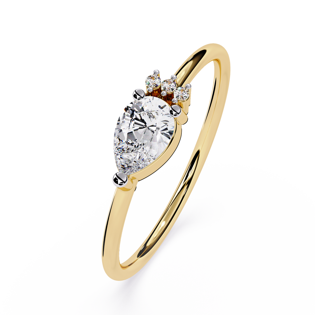 Pear & Round Lab Grown Diamond Ring