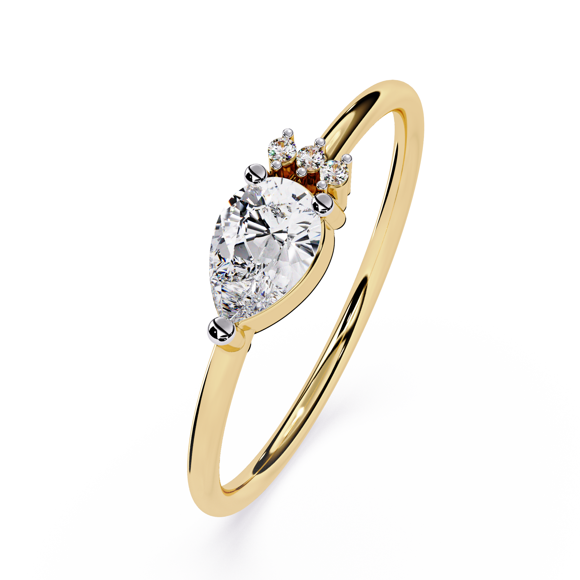 Pear & Round Lab Grown Diamond Ring