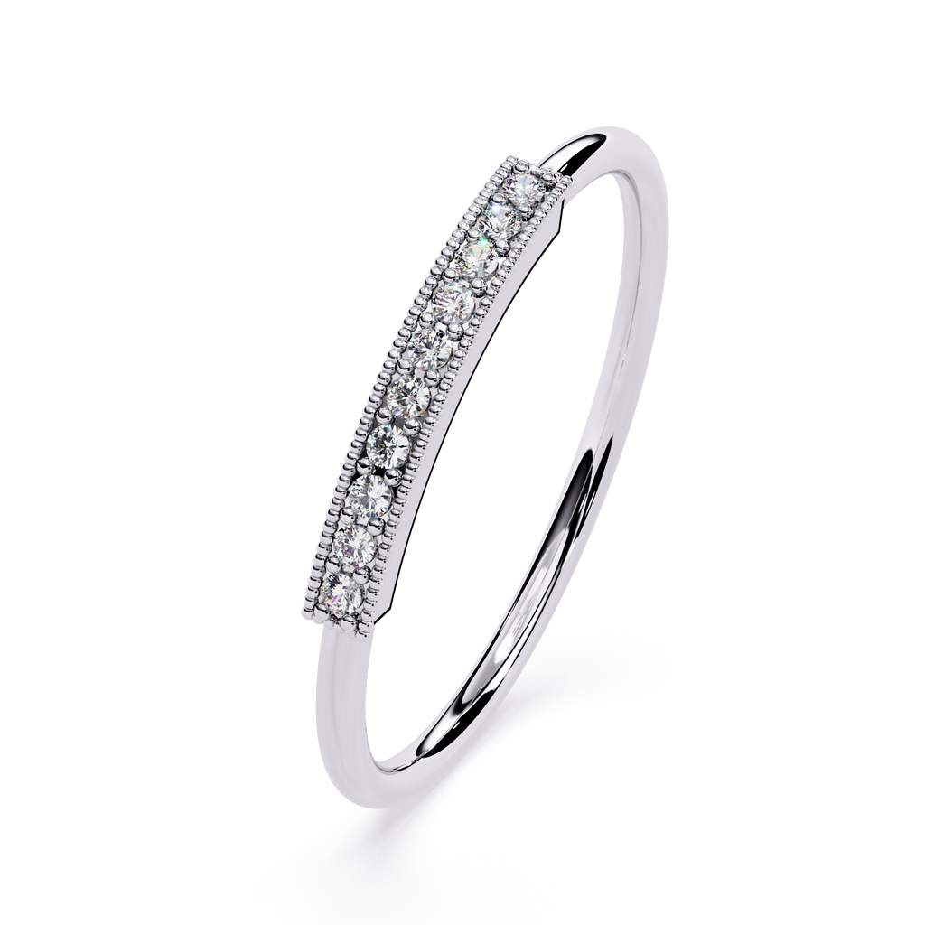 Gold Bar Lab Grown Diamond Ring