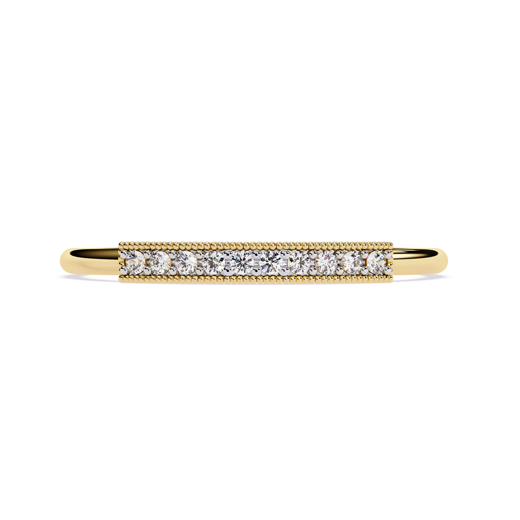 Gold Bar Lab Grown Diamond Ring